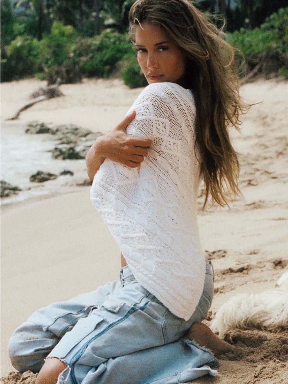 Frankie’s bikinis aspen cloud knit poncho